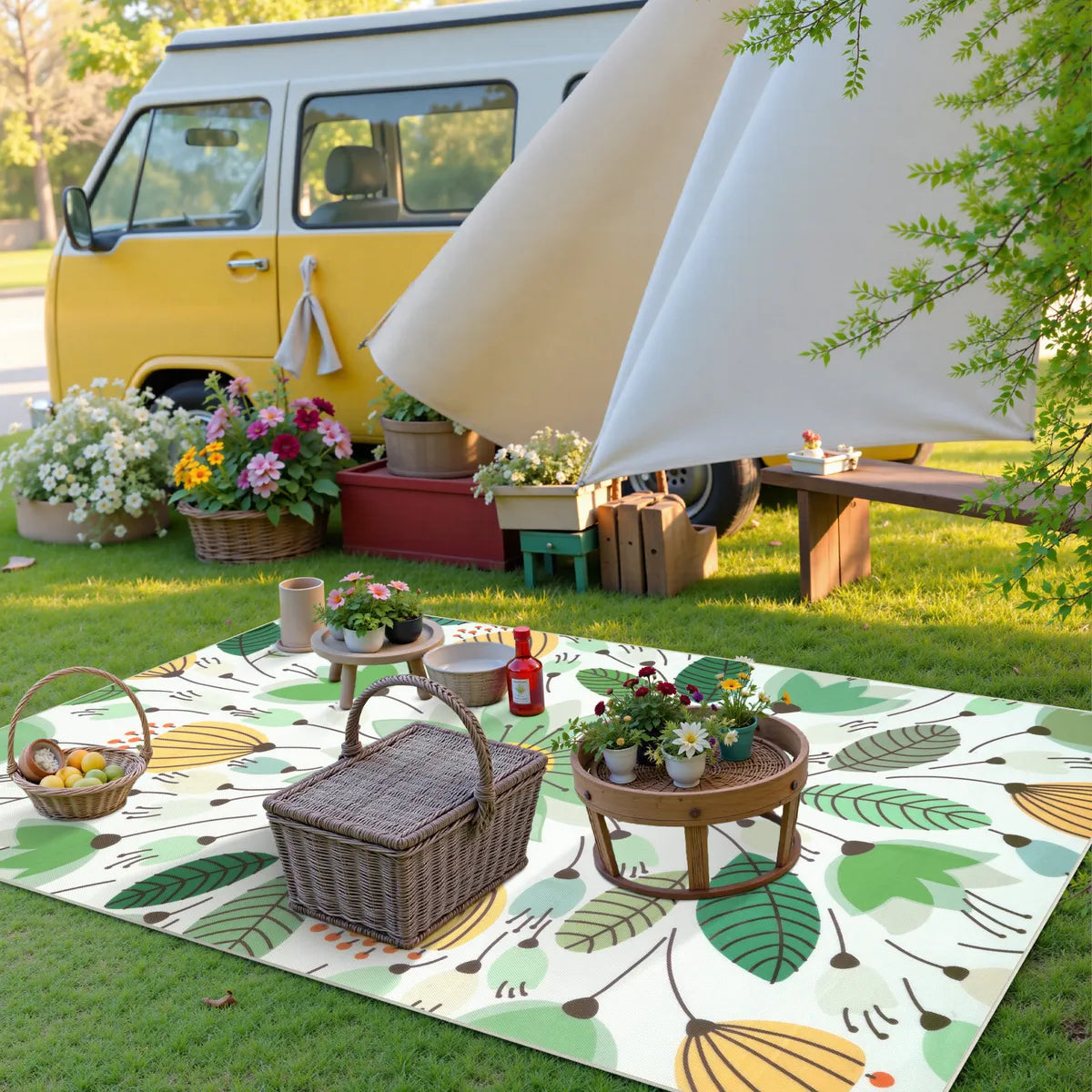 Soleil Washable Floral Light Green Indoor Indoor/Outdoor Rug Outdoor Rugs Lahome