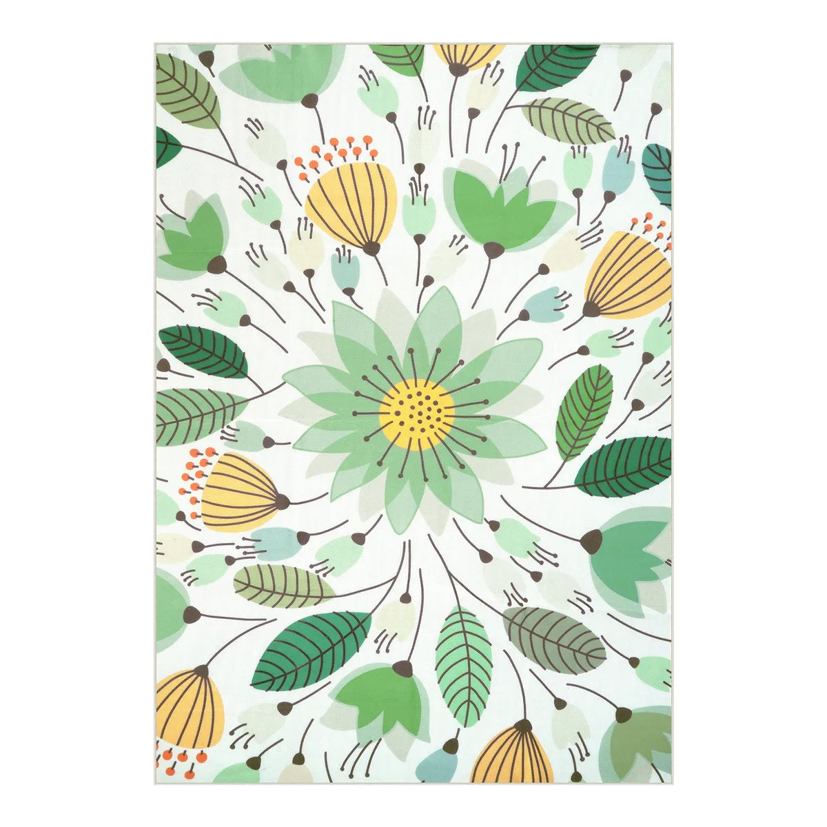 Soleil Washable Floral Light Green Indoor Indoor/Outdoor Rug Outdoor Rugs Lahome
