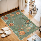 Flore Washable Boho Whimsical Floral Green 3 Piece Rug Set Rug Set Lahome