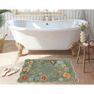 Flore Washable Boho Whimsical Floral Green 3 Piece Rug Set Rug Set Lahome