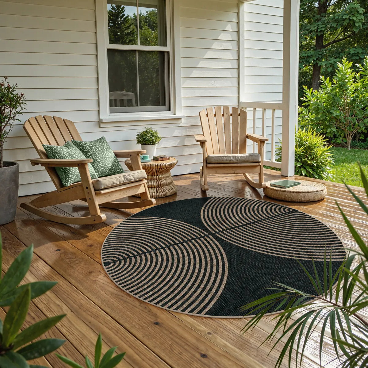 Enfys Washable Modern Rainbow Easy Jute Black Indoor/Outdoor Rug Clearance Rugs Lahome