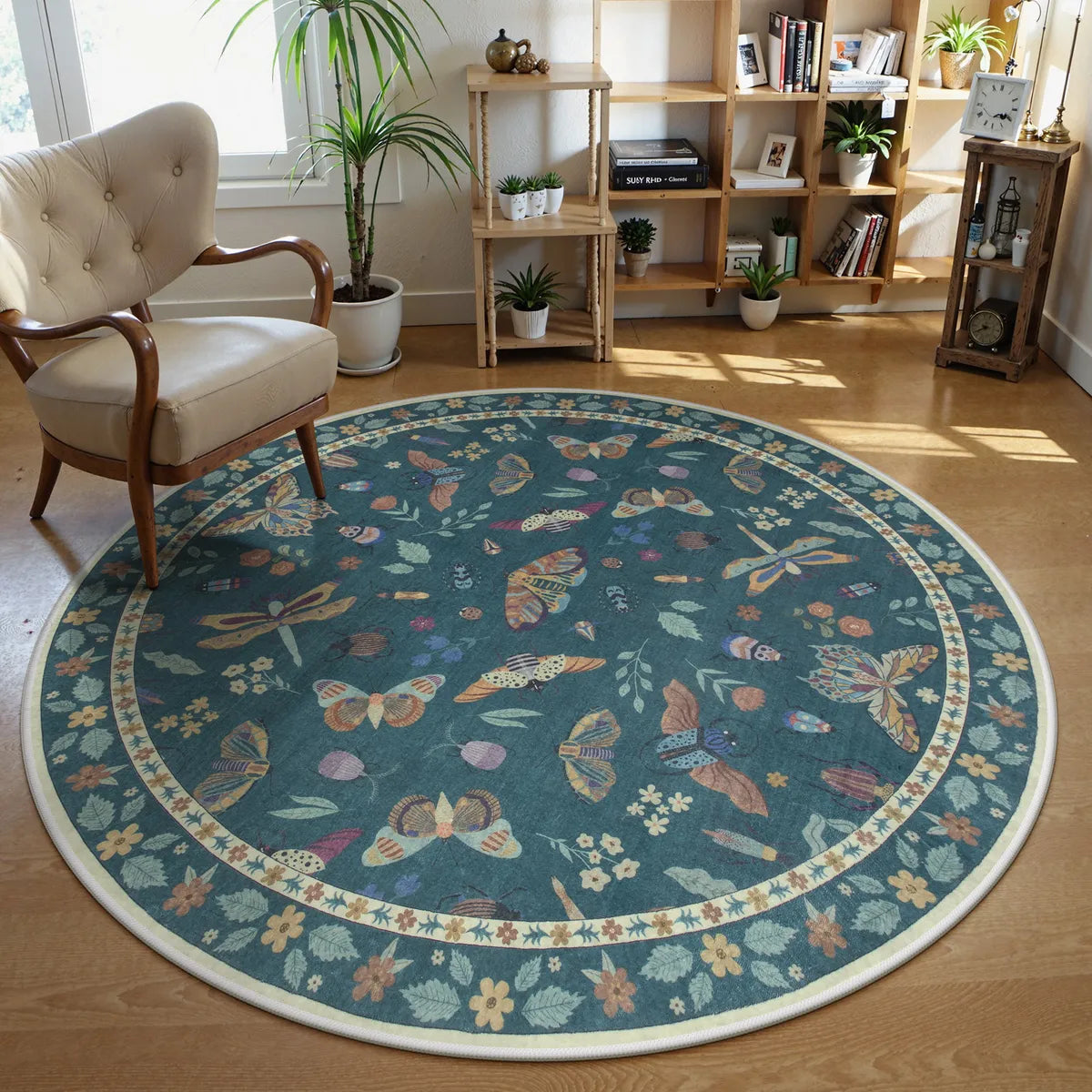 Vionnet Washable Modern Parisian Insect Green Rug Clearance Rugs Lahome