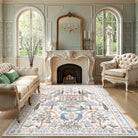 Maison Washable French Manor Floral Beige Area Rug Area Rugs Lahome