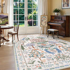 Maison Washable French Manor Floral Beige Area Rug Area Rugs Lahome