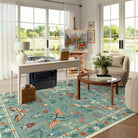 Vionnet Washable Modern Parisian Insect Light Green Rug Area Rugs Lahome 6' x 9'
