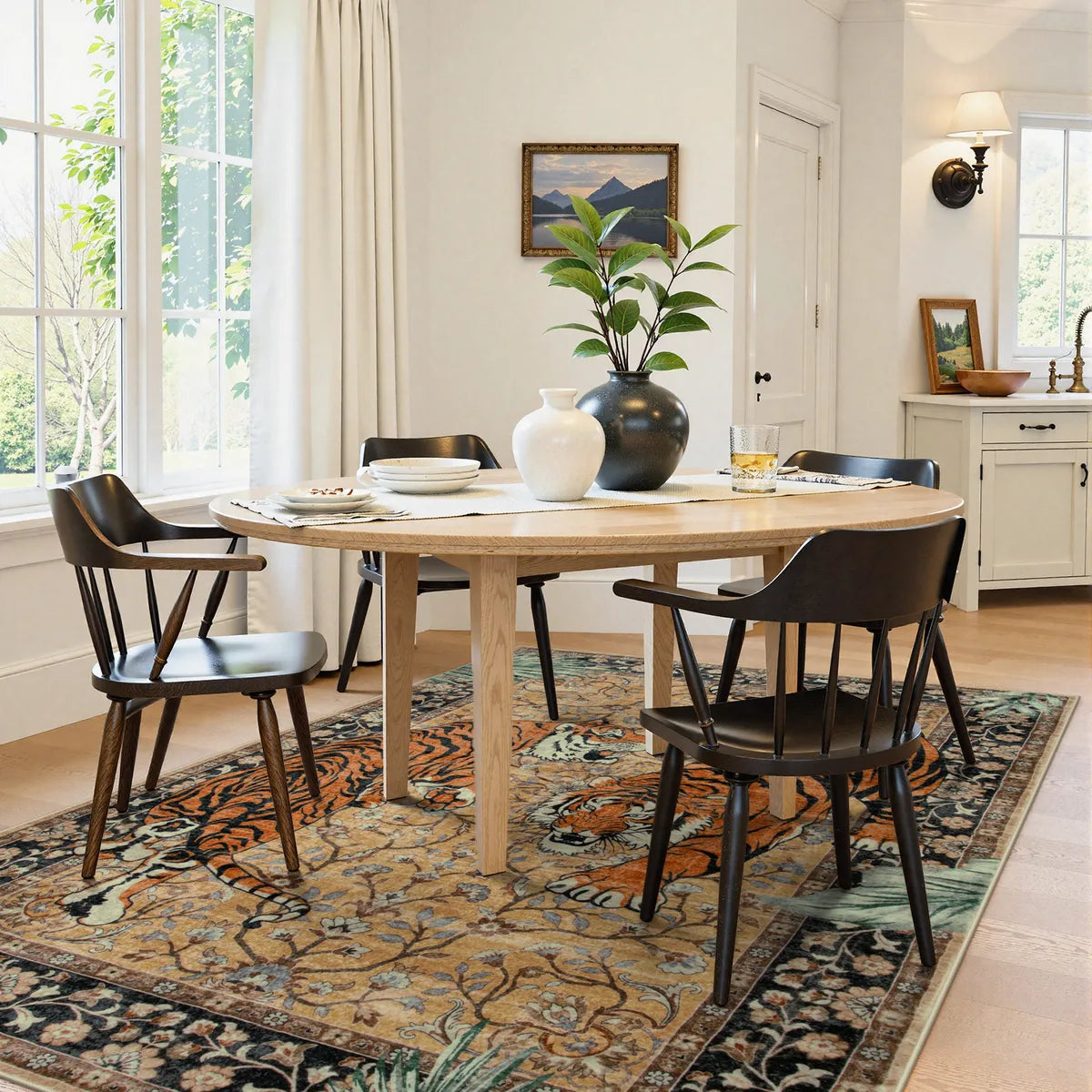Rava Washable Wild Tiger Desert Yellow Rug Area Rugs Lahome