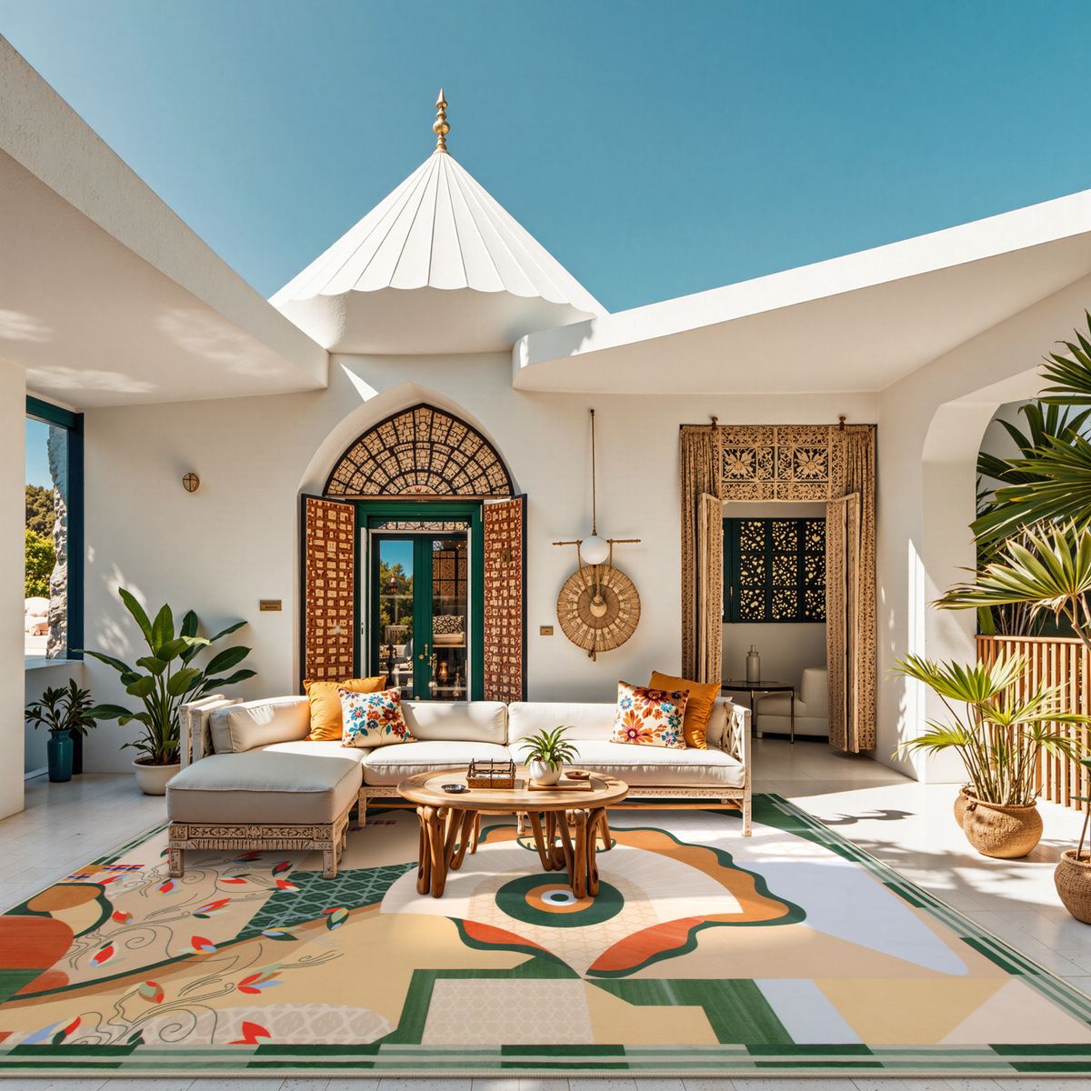 Cecile Washable Contemporary Abstract Art Green Rug Clearance Rugs Lahome