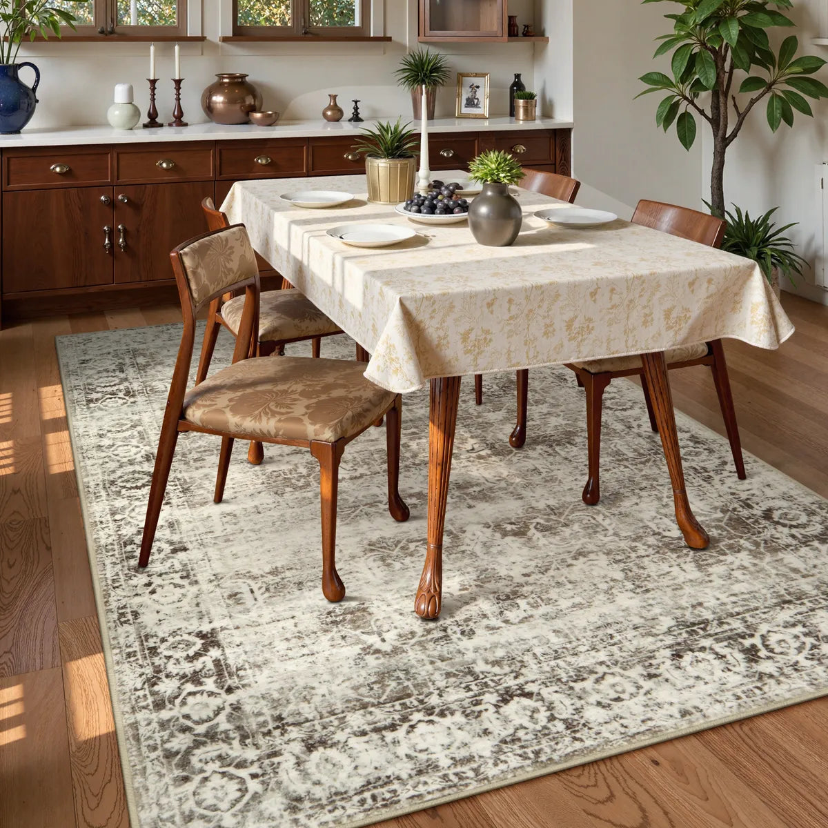 Margot Washable Vintage Distressed Beige Rug Clearance Rugs Lahome