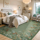 Solene Washable Modern Blooming Floral Garden Green Rug Area Rugs Lahome 6' x 9'