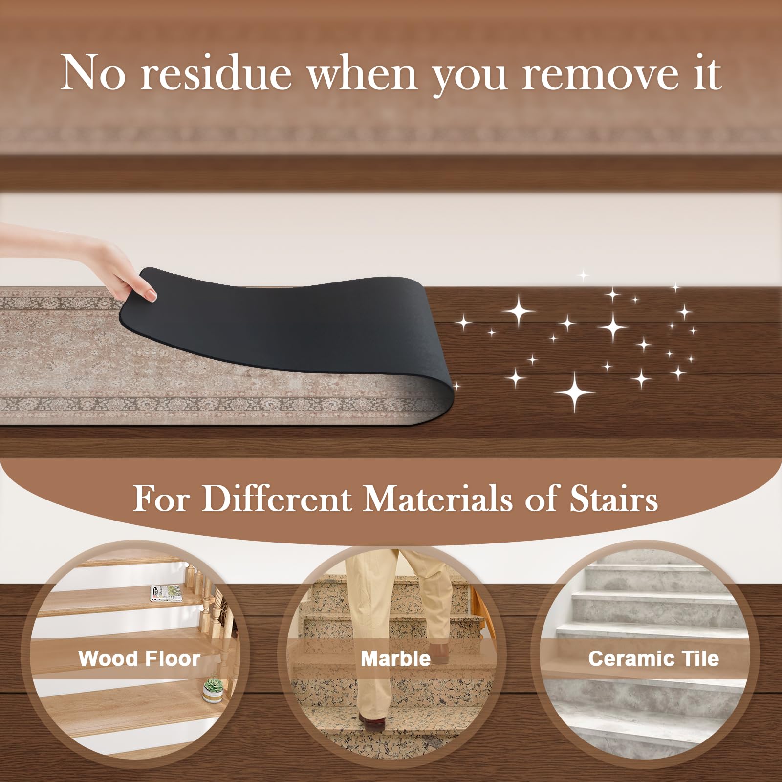 LahomeGlobal Vintage Stair Treads for Wooden Steps Indoor 15PCS 30"x8" Non-Slip Stair Runner Carpet Stair Treads Mats Staircase Step Treads for Kids, Elders and Dogs, Rubber Step Covers, Anti-slip floor mats for use on staircases LahomeGlobal Lahome