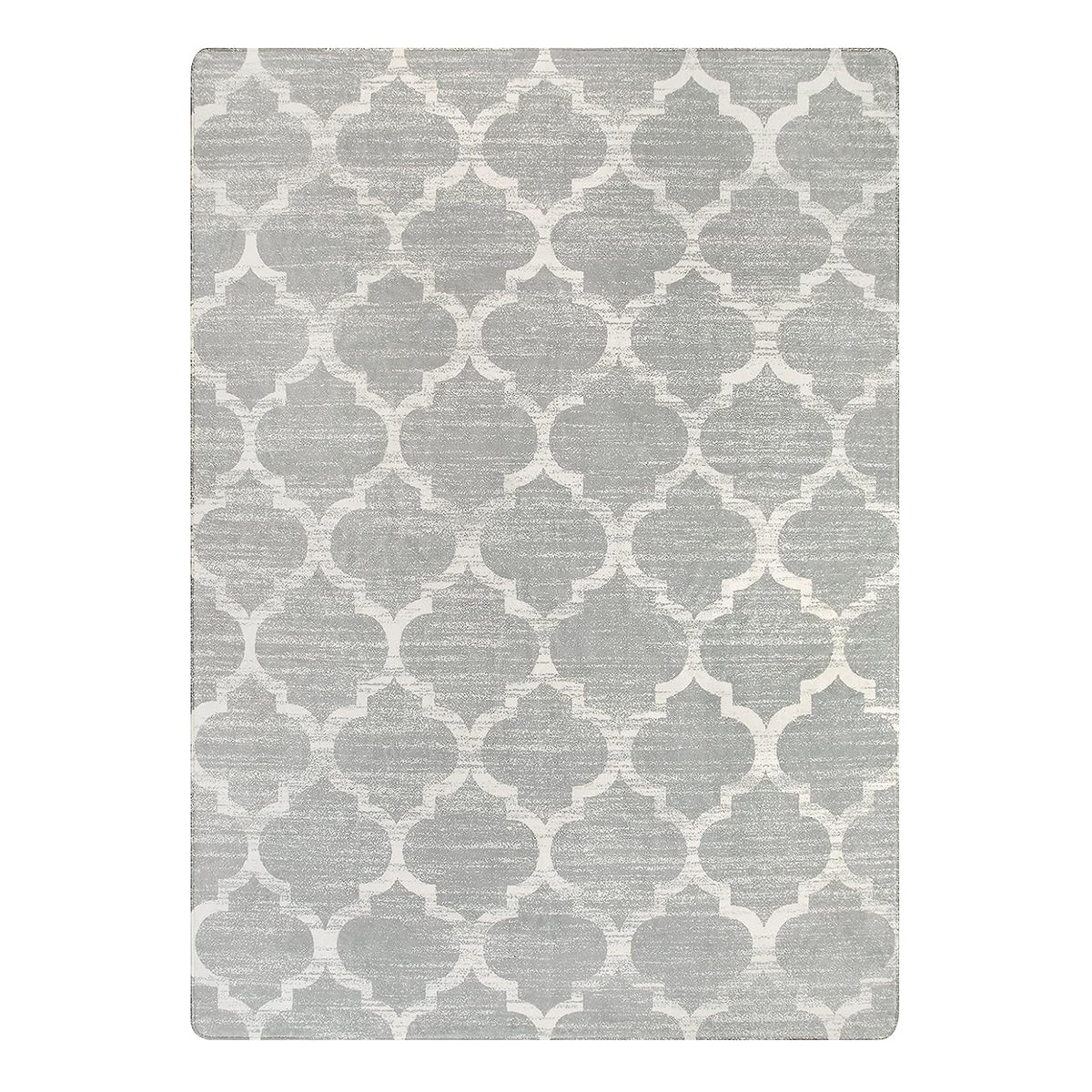 Meline Washable Classic Moroccan Trellis Light Grey Rug Area Rugs Lahome