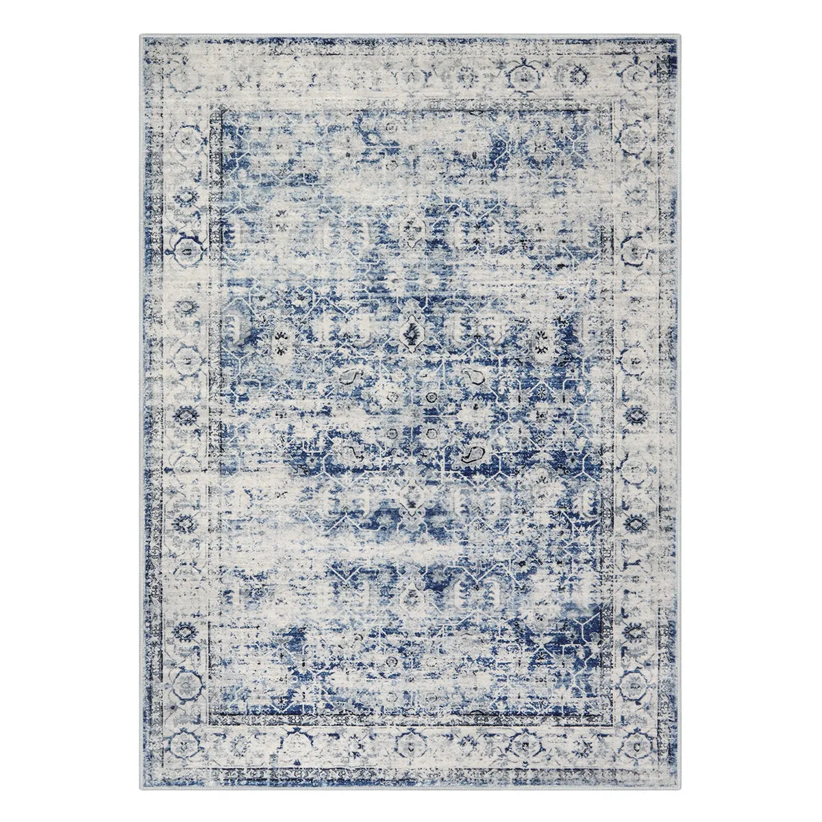 Margot Washable Vintage Distressed Blue Rug Clearance Rugs Lahome