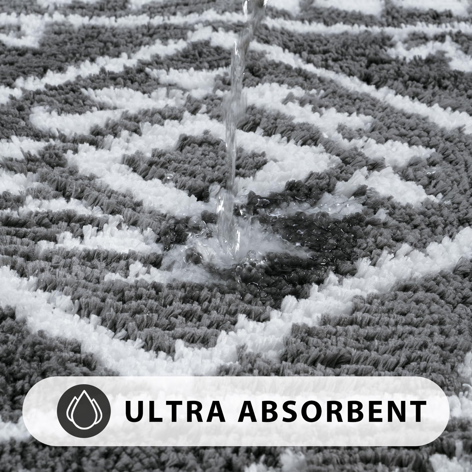 Lahomerugs Boho Bathroom Rugs Black Tribal Bath Mat Western Non-Slip Absorbent Bath Rug Bath mats Plush Soft Farmhouse Geometric Bathroom Floor Mat for Shower Toilet Tub, 18x26 inch Lahomerugs Lahome