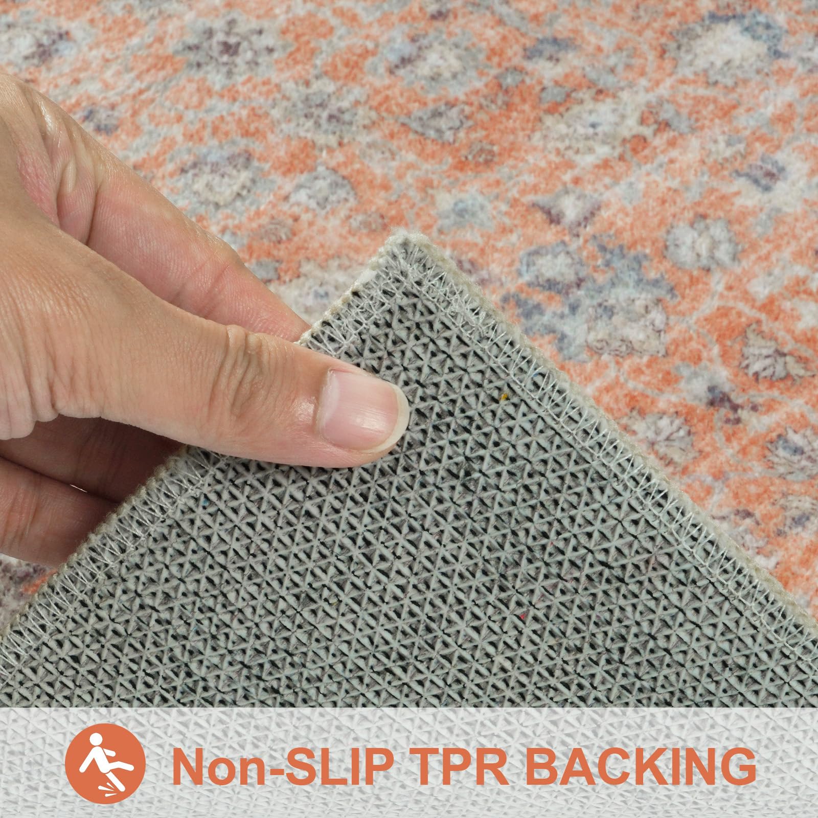 Lahomedecor Boho Bathroom Runner Rug Mat 18x47, Non-Slip Soft Shaggy and Comfortable Large Size Microfiber Vintage Farmhouse Bath Rug, Super Absorbent and Thick, Machine Washable, Long Bath Mat, Grey Lahomedecor Lahome