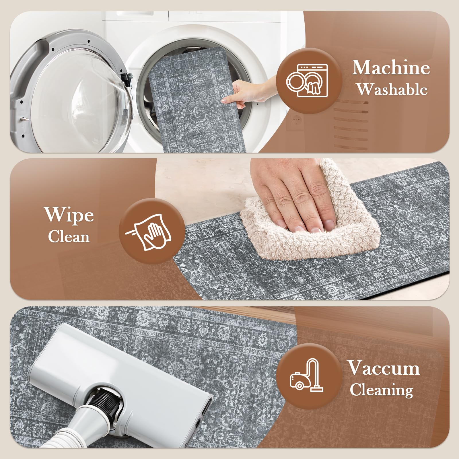 LahomeGlobal Vintage Stair Treads for Wooden Steps Indoor 15PCS 30"x8" Non-Slip Stair Runner Carpet Stair Treads Mats Staircase Step Treads for Kids, Elders and Dogs, Rubber Step Covers, Anti-slip floor mats for use on staircases LahomeGlobal Lahome