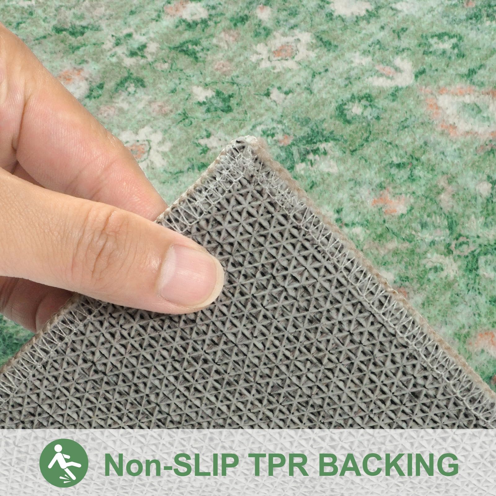 Lahomedecor Boho Bathroom Runner Rug Mat 18x47, Non-Slip Soft Shaggy and Comfortable Large Size Microfiber Vintage Farmhouse Bath Rug, Super Absorbent and Thick, Machine Washable, Long Bath Mat, Grey Lahomedecor Lahome