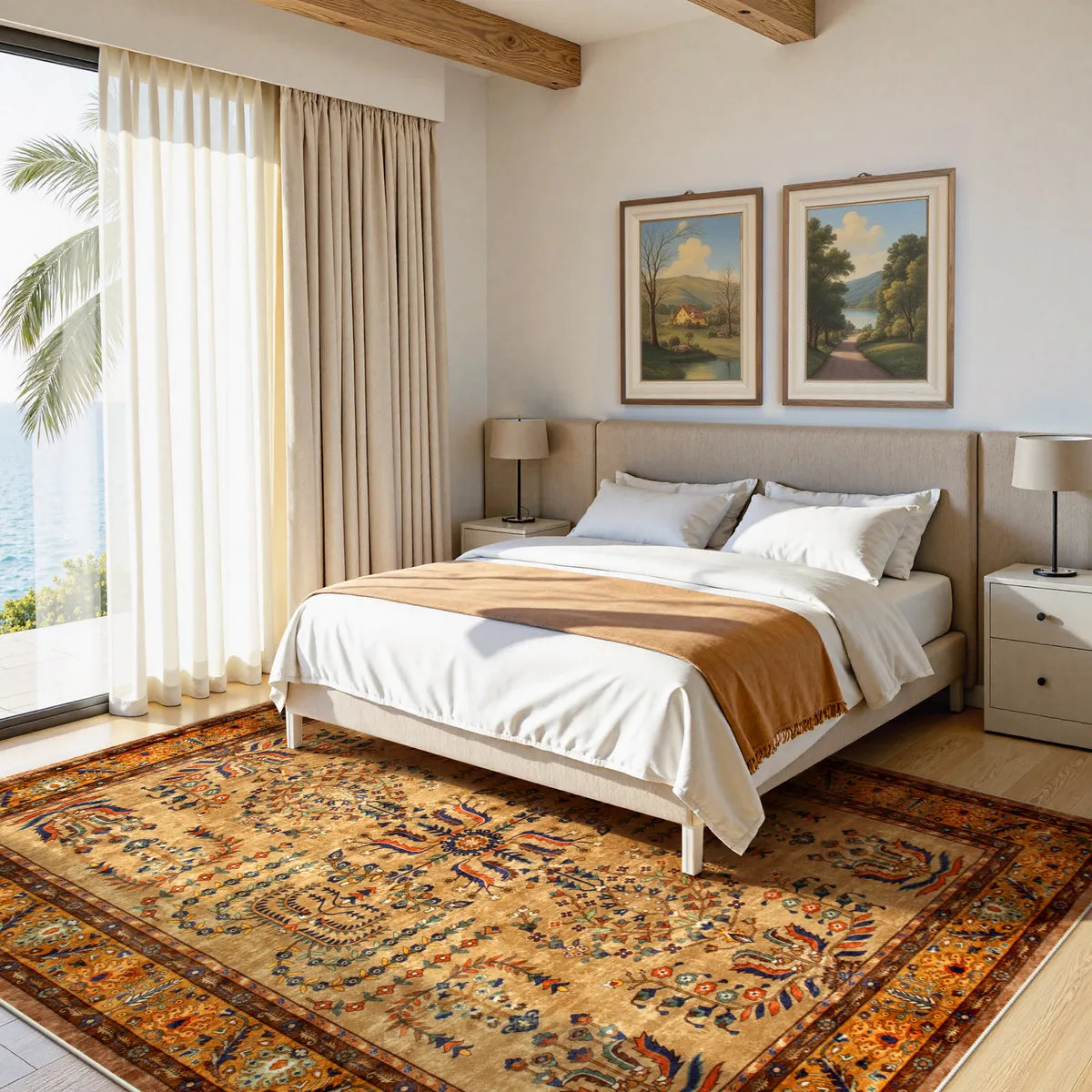 Auguste Washable Vintage Medallion Floral Brown Rug Rugs Lahome