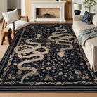 Serpente Washable Mystical Snake Black Rug Area Rugs Lahome 8' x 10'