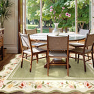 Ariele Washable Vintage Floral Scalloped Sage Green Rug Area Rugs Lahome