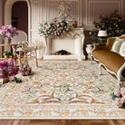 Sylvie Washable Boho Modern Parisian Garden Floral Fall Yellow Rug Area Rugs Lahome 8' x 10'