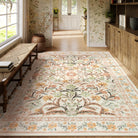 Sylvie Washable Boho Modern Parisian Garden Floral Fall Yellow Rug Area Rugs Lahome