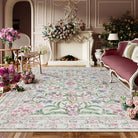 Sylvie Washable Boho Modern Parisian Garden Floral Purple Rug Area Rugs Lahome 8' x 10'