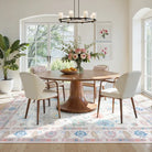 Cachet Washable Boho Oushak Floral Pink Rug Rugs Lahome