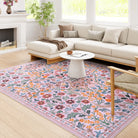 Claude Washable Maximalism Vibrant Blossom Floral Pink Rug Clearance Rugs Lahome