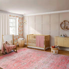 Flavie Washable Boho Parisian Floral Aesthetic Dark Pink Rug Clearance Rugs Lahome