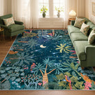 Jovence Washable Jungle Midnight Blue Area Rug Rugs Lahome 8' x 10'
