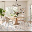 Liliane Washable Vintage Floral Grey Purple Rug Rugs Lahome