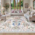 Maison Washable French Manor Floral Beige Area Rug Area Rugs Lahome 8' x 10'