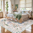 Maison Washable French Manor Floral Beige Area Rug Area Rugs Lahome