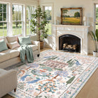 Maison Washable French Manor Floral Beige Area Rug Area Rugs Lahome