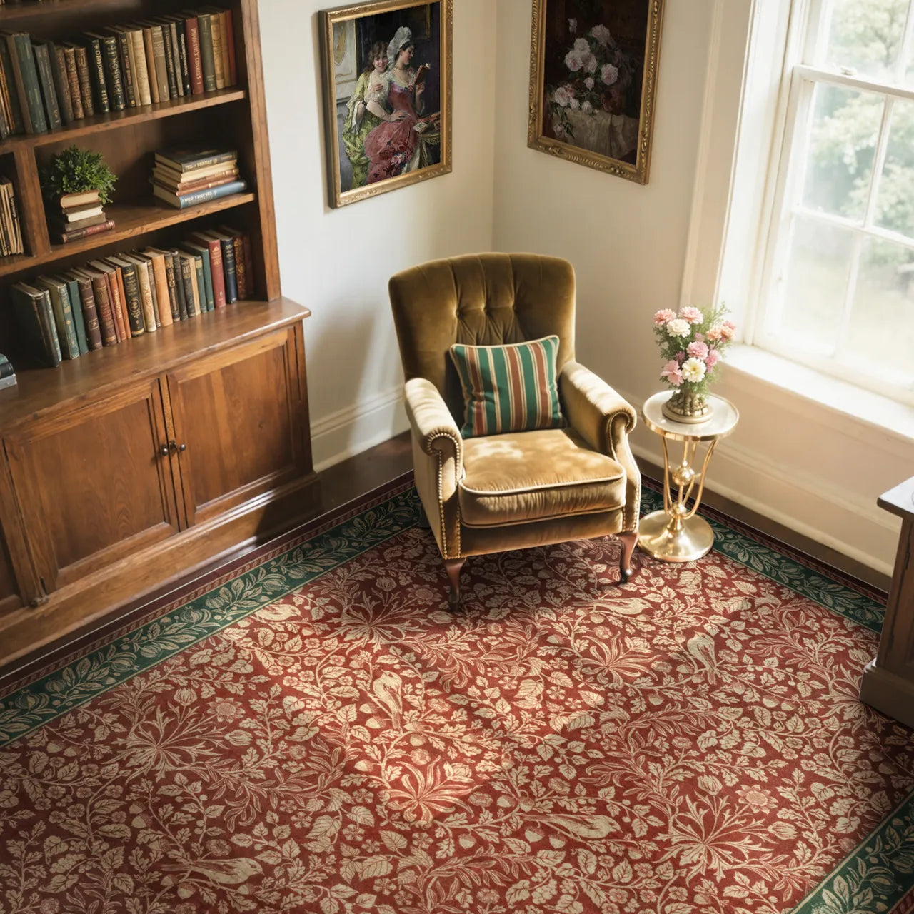 Mirage Washable Maximalism Vintage Blossom Red Rug Area Rugs Lahome 8' x 10'