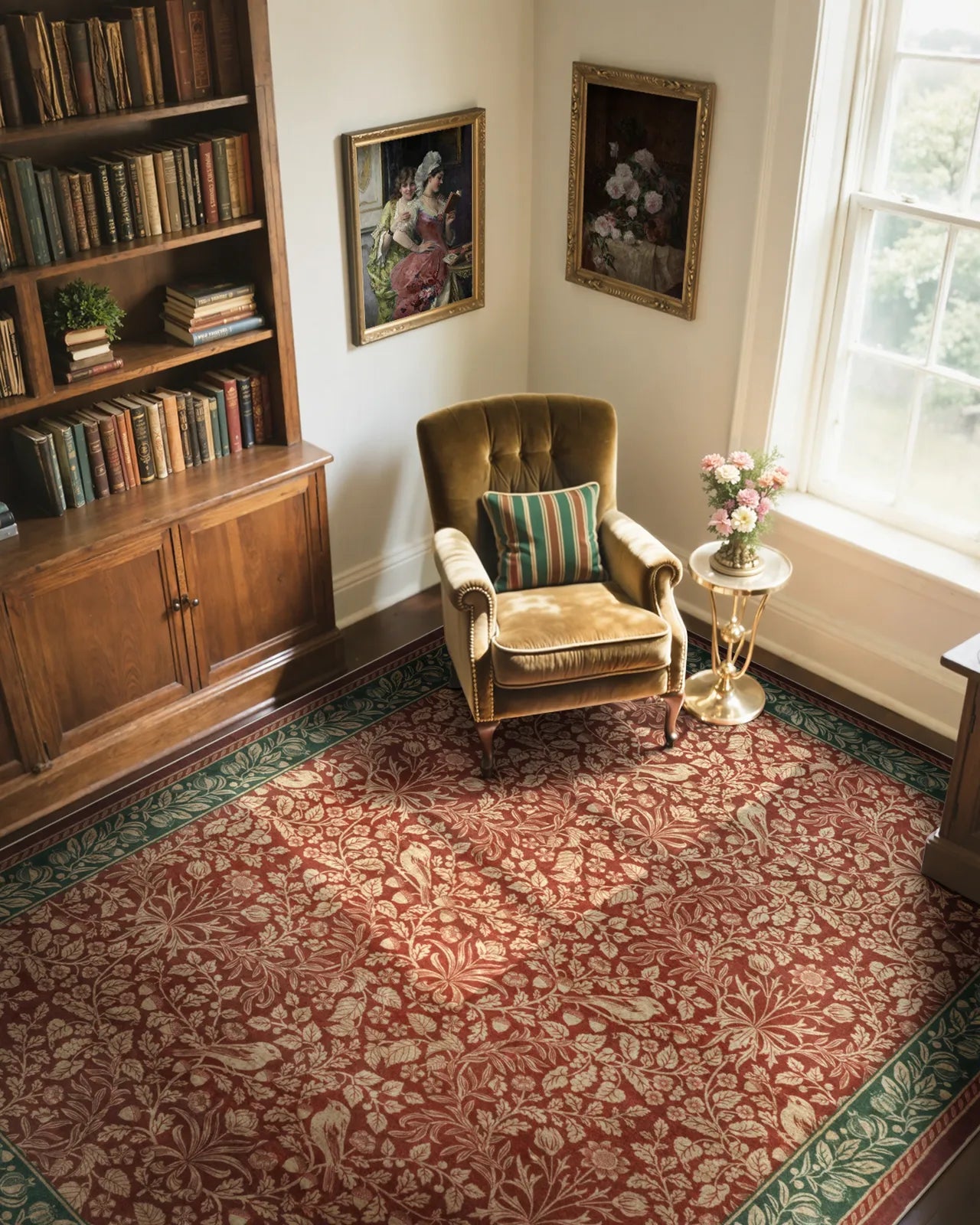 Mirage Washable Maximalism Vintage Blossom Red Rug Area Rugs Lahome 8' x 10'