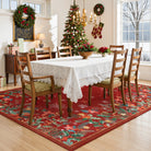 Nolan Christmas Washable Modern Blooming Floral Garden Red Rug Area Rugs Lahome