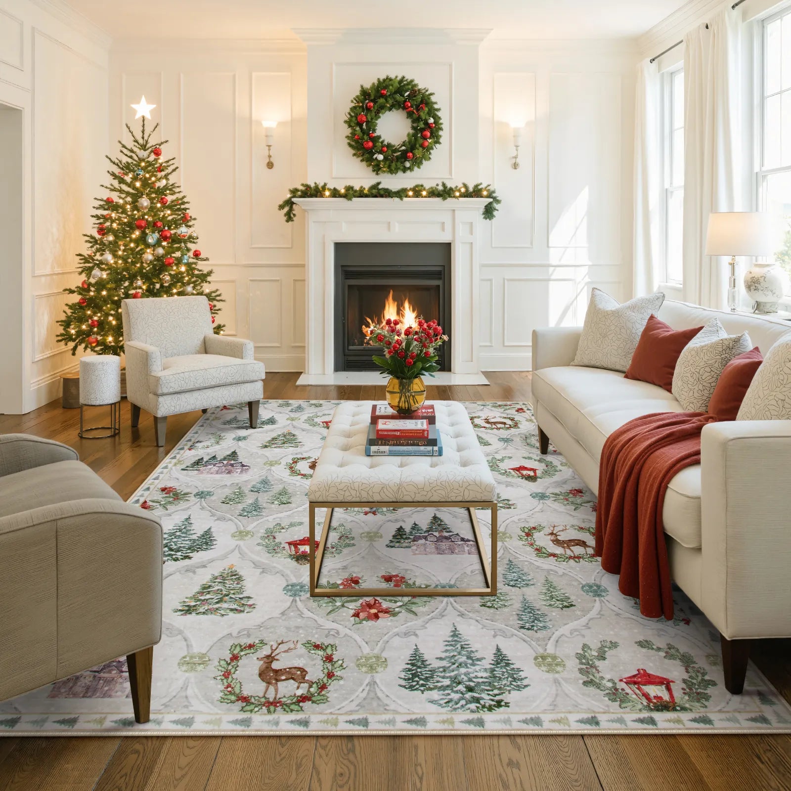 Pascal Christmas Washable World Moroccan Beige Rug Area Rugs Lahome