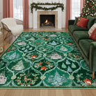 Pascal Christmas Washable World Moroccan Green Rug Area Rugs Lahome 8' x 10'