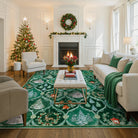 Pascal Christmas Washable World Moroccan Green Rug Area Rugs Lahome