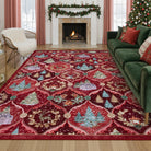 Pascal Christmas Washable World Moroccan Red Rug Area Rugs Lahome 8' x 10'