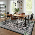 Rava Washable Wild Tiger Black Rug Area Rugs Lahome