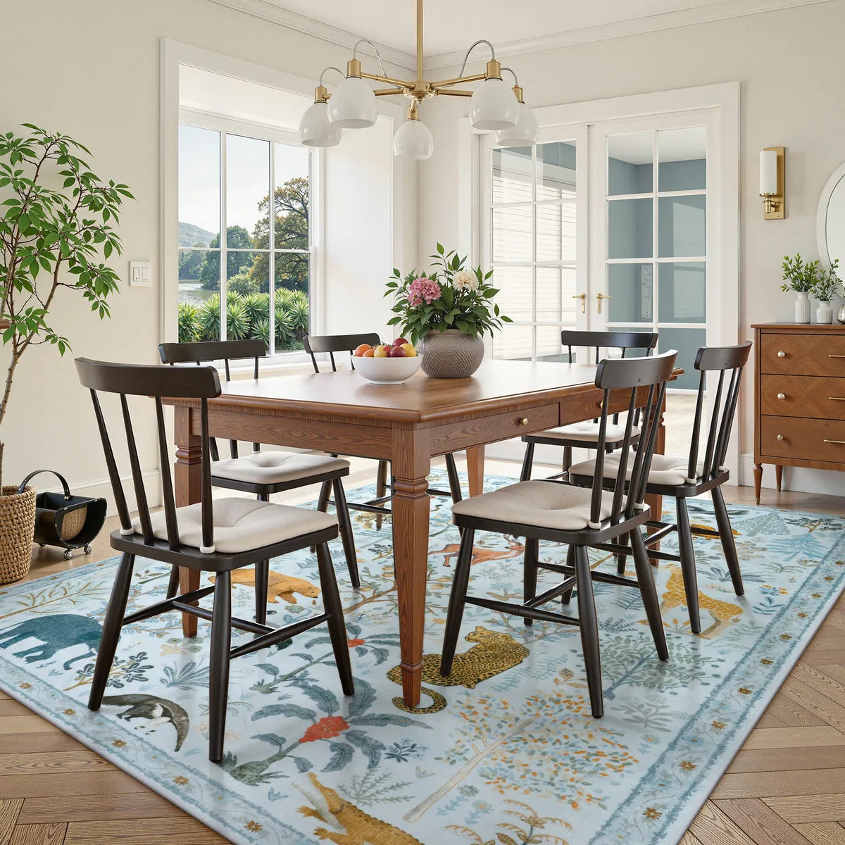 Roam Washable Jungle Animals Blue Rug Rugs Lahome