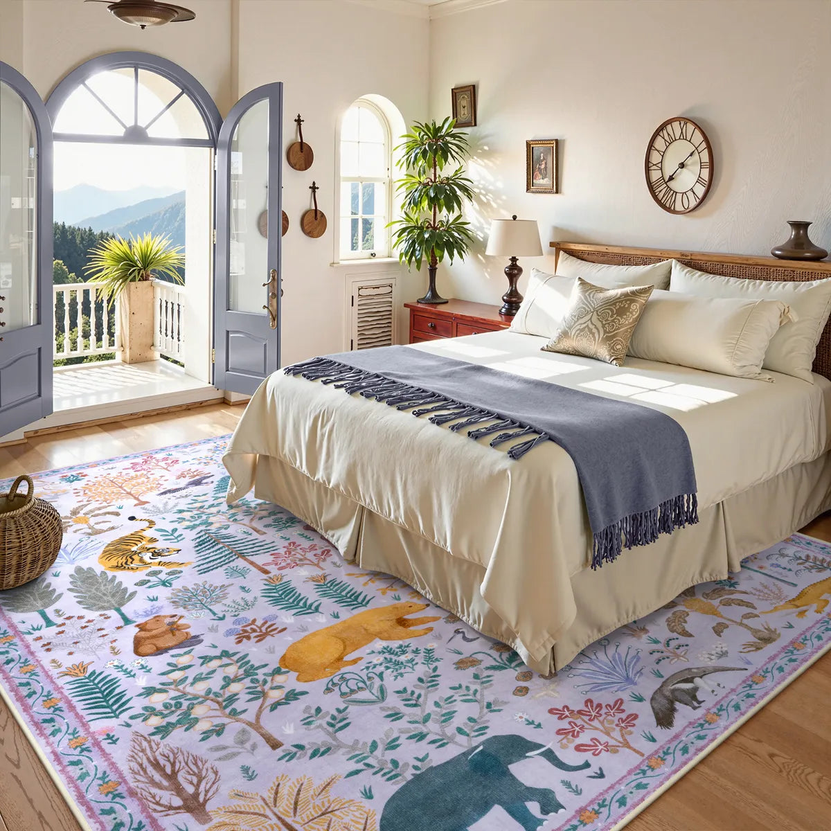 Roam Washable Jungle Animals Purple Rug Rugs Lahome