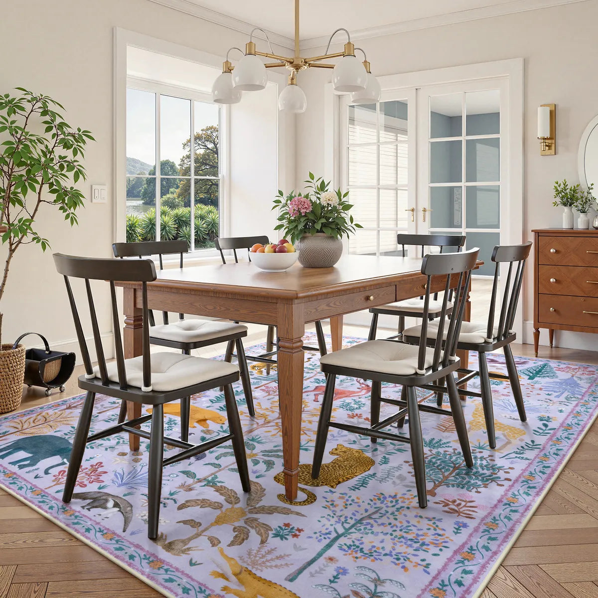 Roam Washable Jungle Animals Purple Rug Rugs Lahome