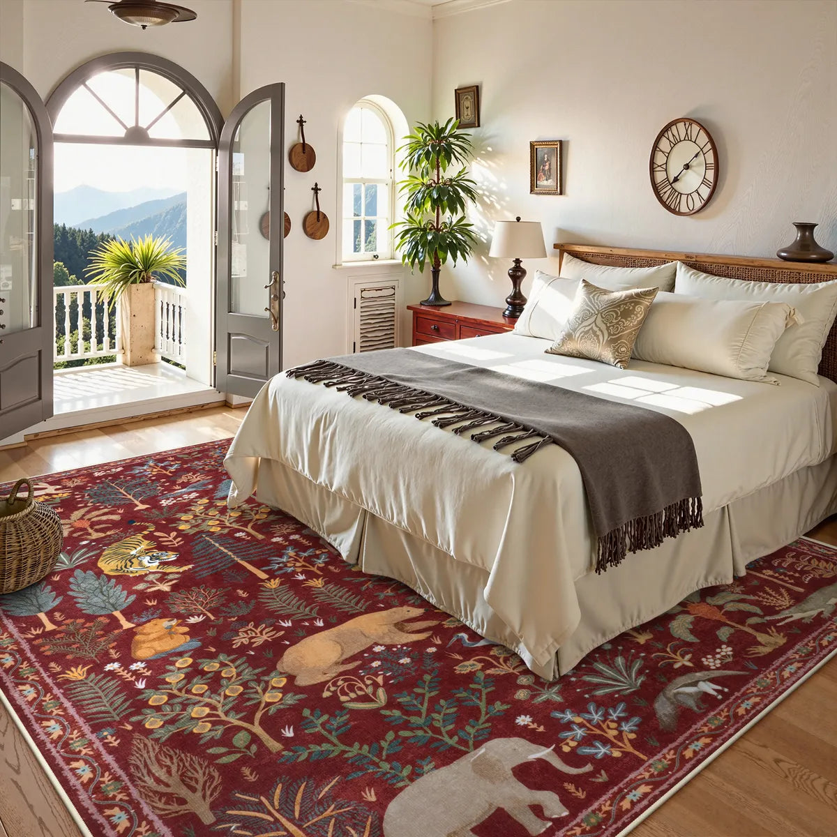 Roam Washable Jungle Animals Red Rug Rugs Lahome