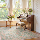 Verena Washable Vintage Floral Butterfly Pink Rug Area Rugs Lahome