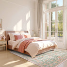 Verena Washable Vintage Floral Butterfly Pink Rug Area Rugs Lahome