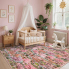 Vernay Washable Forest Woodland Pink Runner Rug Area Rugs Lahome