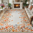 Solene Washable Modern Blooming Floral Garden Yellow Rug Area Rugs Lahome 8' x 10'